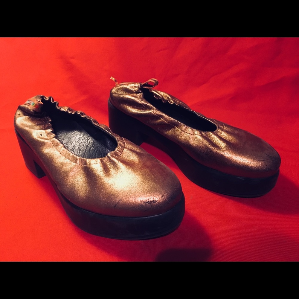 Miista Copper Metallic Platform Loafers